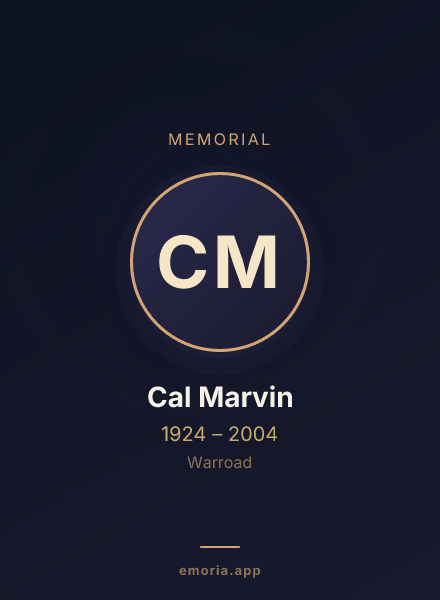 Memorial portrait of Cal Marvin