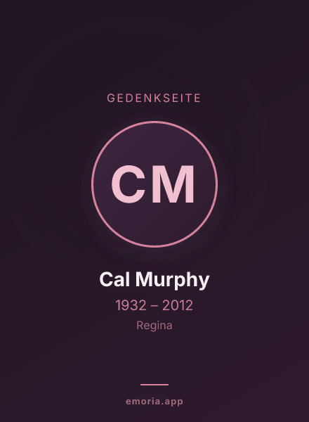 Gedenkportrait von Cal Murphy