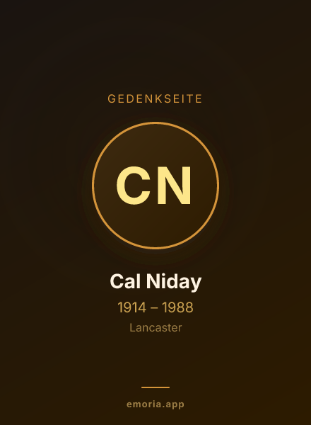 Gedenkportrait von Cal Niday