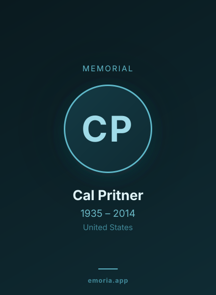Memorial portrait of Cal Pritner