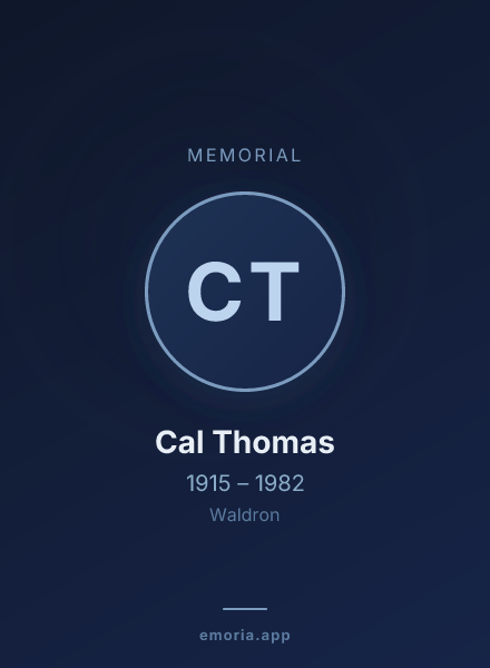 Memorial portrait of Cal Thomas