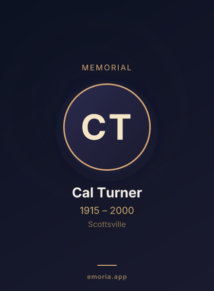 Memorial portrait of Cal Turner