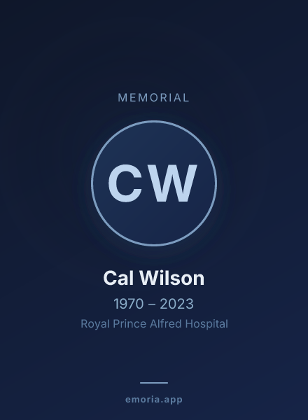 Memorial portrait of Cal Wilson