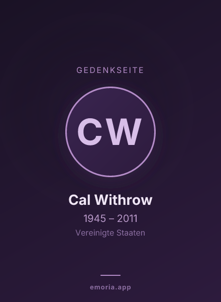 Gedenkportrait von Cal Withrow
