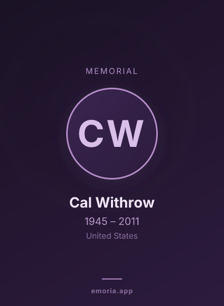 Memorial portrait of Cal Withrow
