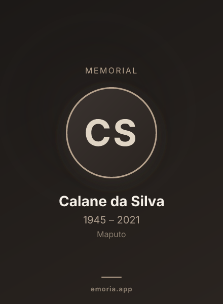 Memorial portrait of Calane da Silva
