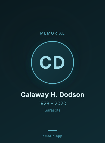 Memorial portrait of Calaway H. Dodson