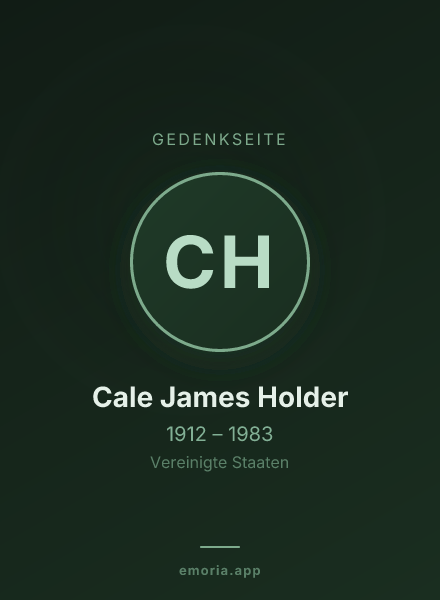 Gedenkportrait von Cale James Holder