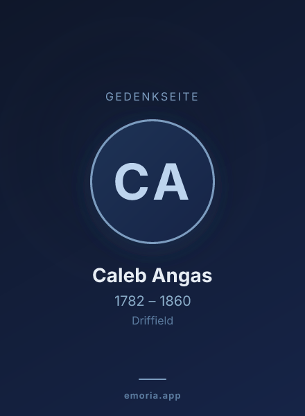 Gedenkportrait von Caleb Angas