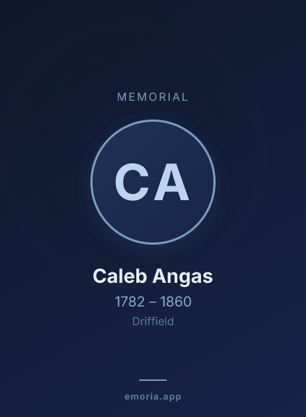 Memorial portrait of Caleb Angas