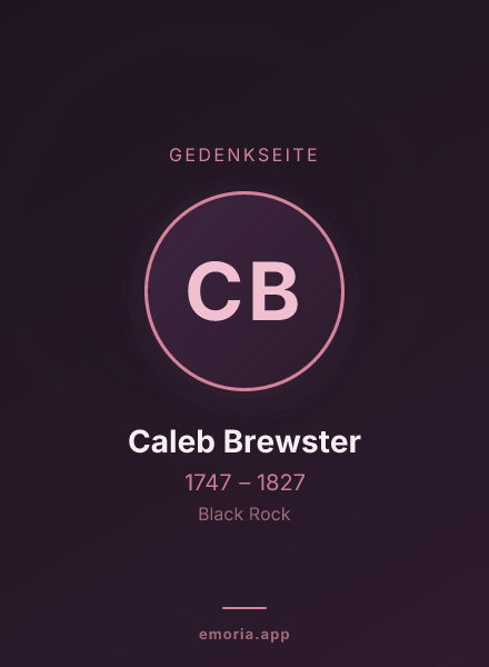 Gedenkportrait von Caleb Brewster