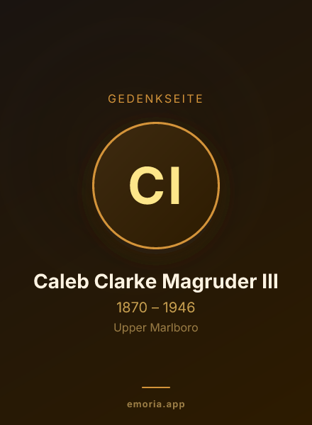 Gedenkportrait von Caleb Clarke Magruder III