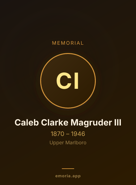 Memorial portrait of Caleb Clarke Magruder III