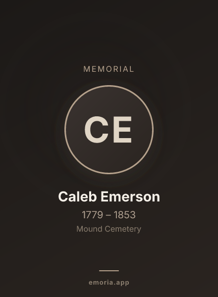 Memorial portrait of Caleb Emerson