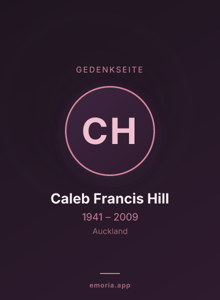Gedenkportrait von Caleb Francis Hill