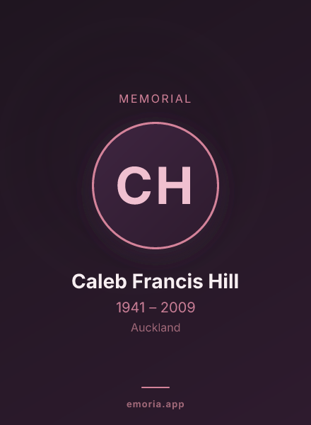 Memorial portrait of Caleb Francis Hill