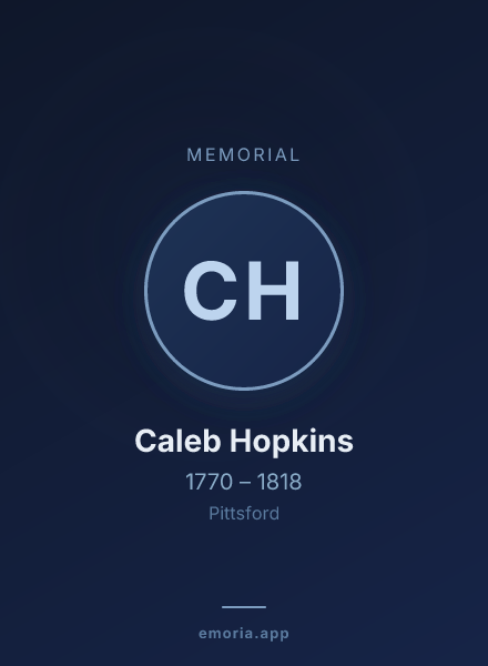 Memorial portrait of Caleb Hopkins