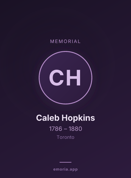 Memorial portrait of Caleb Hopkins