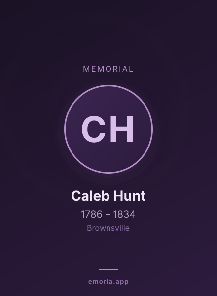 Memorial portrait of Caleb Hunt