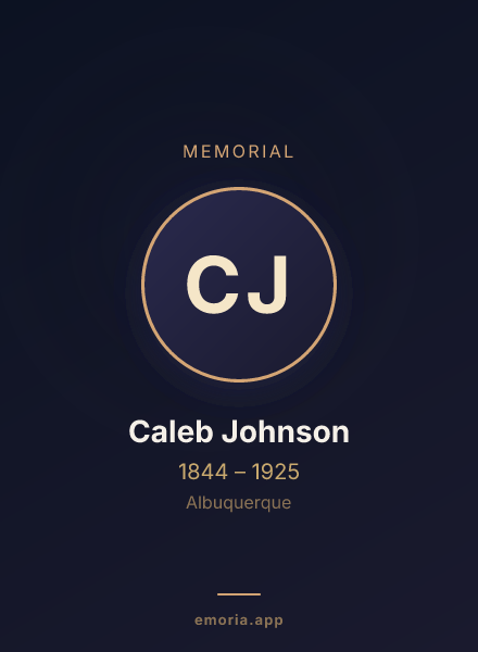 Memorial portrait of Caleb Johnson