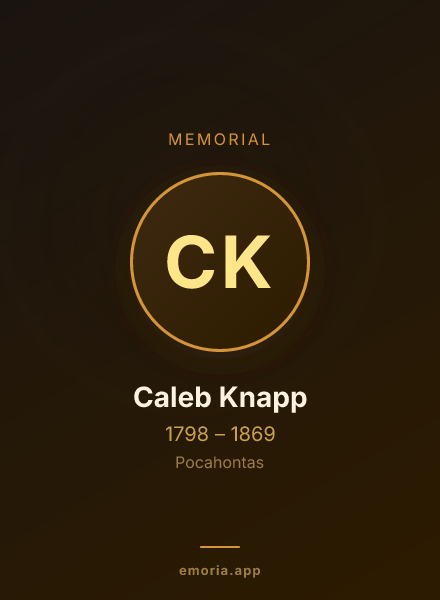 Memorial portrait of Caleb Knapp