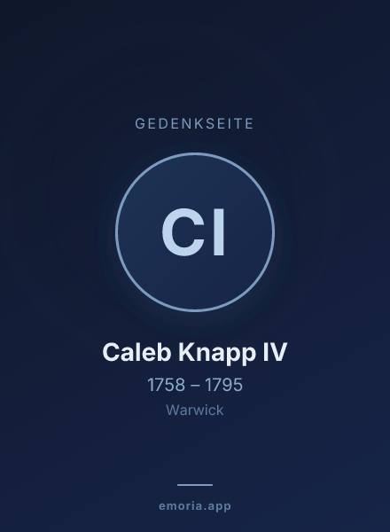 Gedenkportrait von Caleb Knapp IV