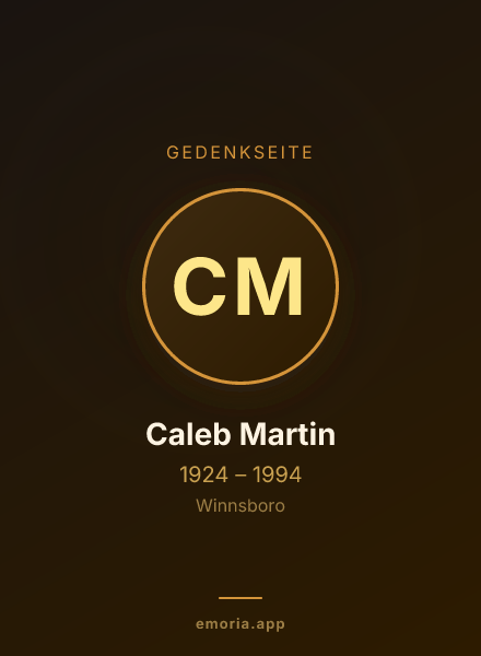 Gedenkportrait von Caleb Martin