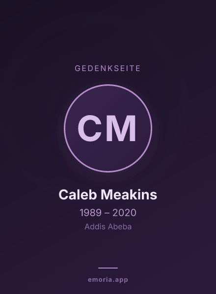 Gedenkportrait von Caleb Meakins