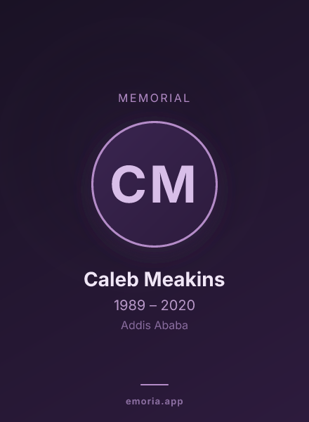 Memorial portrait of Caleb Meakins