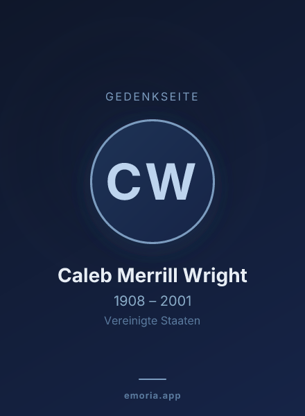 Gedenkportrait von Caleb Merrill Wright
