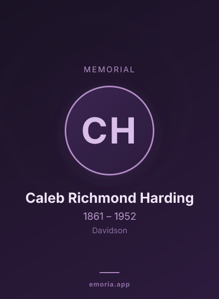 Memorial portrait of Caleb Richmond Harding