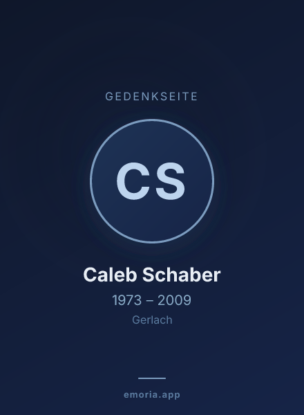 Gedenkportrait von Caleb Schaber