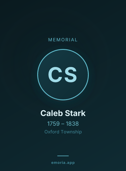 Memorial portrait of Caleb Stark
