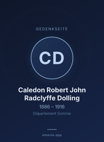 Gedenkportrait von Caledon Robert John Radclyffe Dolling