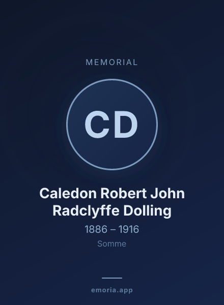 Memorial portrait of Caledon Robert John Radclyffe Dolling