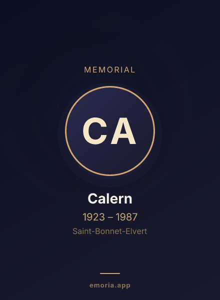 Memorial portrait of Calern