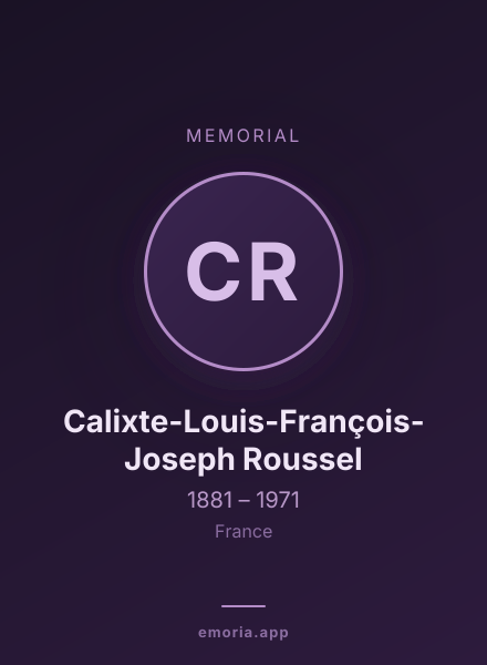 Memorial portrait of Calixte-Louis-François-Joseph Roussel