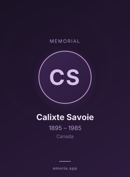 Memorial portrait of Calixte Savoie