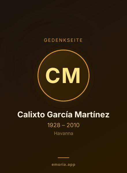 Gedenkportrait von Calixto García Martínez