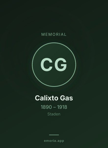 Memorial portrait of Calixto Gas