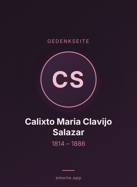 Gedenkportrait von Calixto Maria Clavijo Salazar