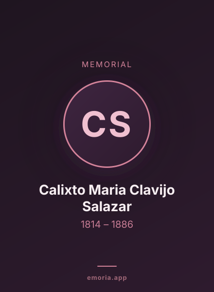 Memorial portrait of Calixto Maria Clavijo Salazar
