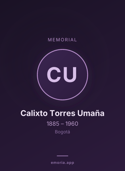 Memorial portrait of Calixto Torres Umaña