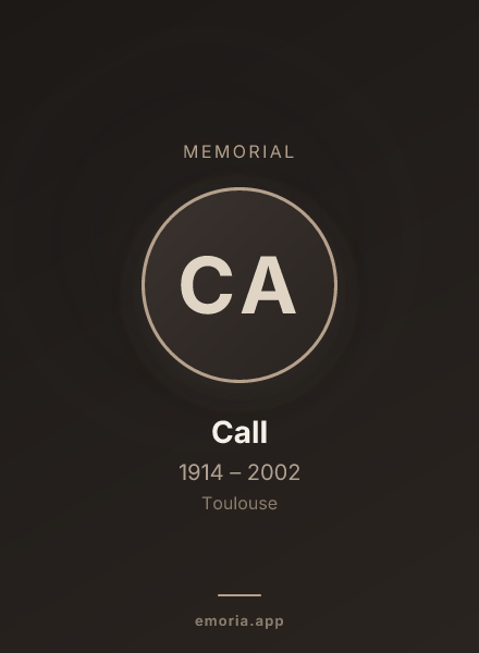 Memorial portrait of Call