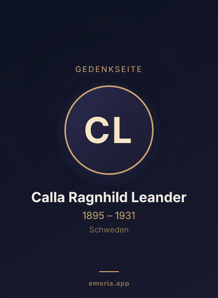 Gedenkportrait von Calla Ragnhild Leander