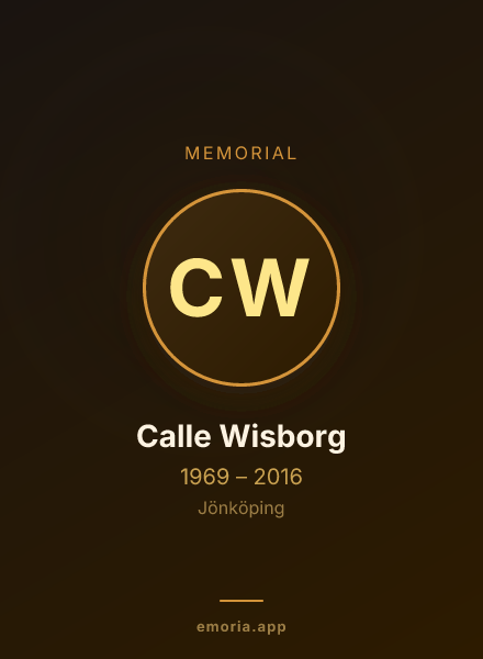 Memorial portrait of Calle Wisborg