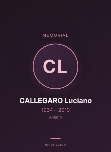 Memorial portrait of CALLEGARO Luciano
