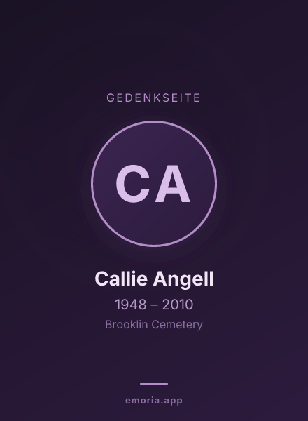 Gedenkportrait von Callie Angell