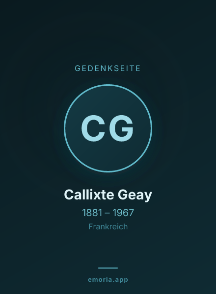Gedenkportrait von Callixte Geay