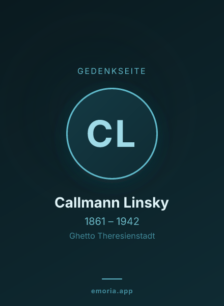 Gedenkportrait von Callmann Linsky